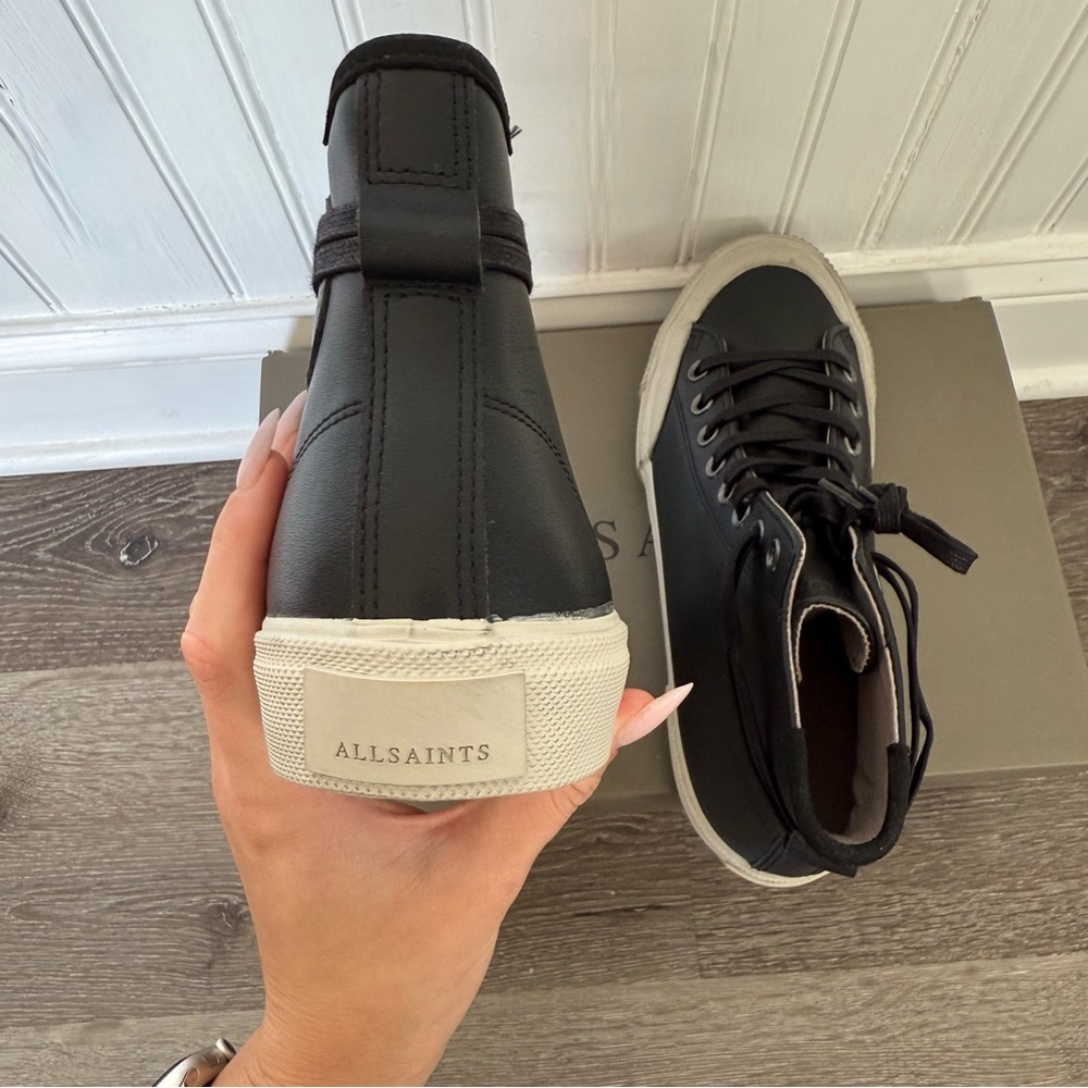 AllSaints Dumont Leather High Top Sneaker US7 - Picture 8 of 12